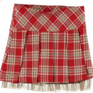 iDO Meisjes  Geruite Plooi Rok-Rood