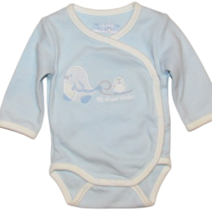 Boboli baby overslag romper - lange mouwen- licht blauw